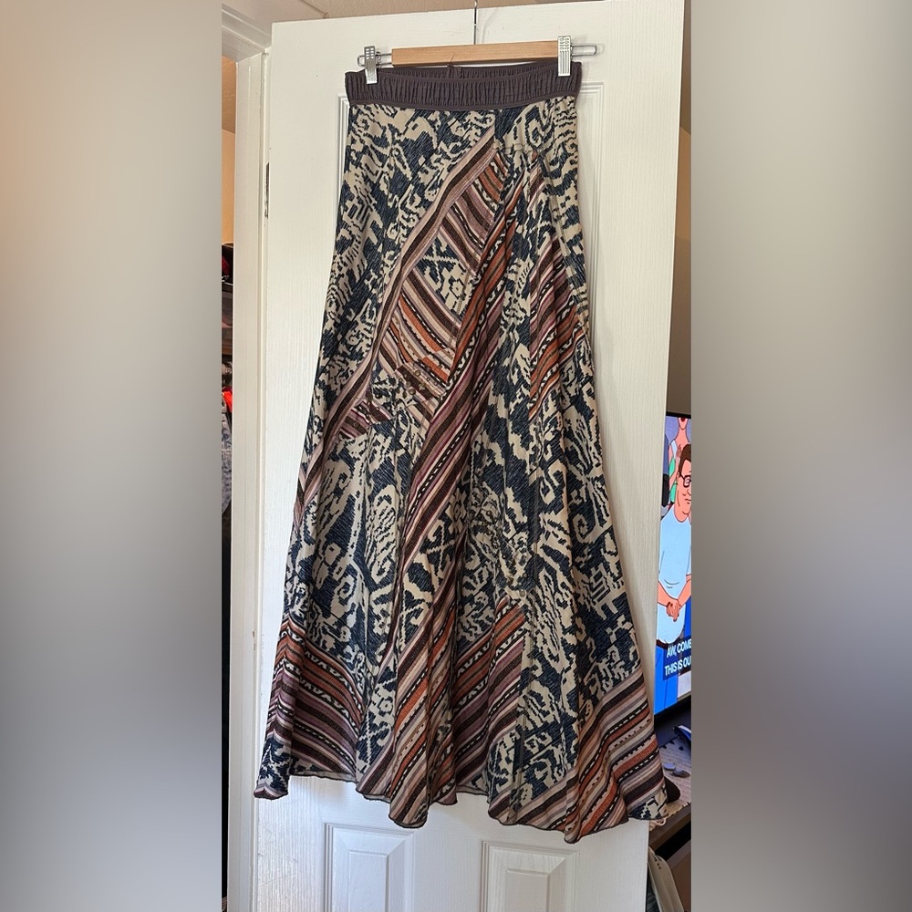 Burning Torch Anthropologie A-Line Skirt with Tribal Patterns size P XS